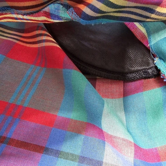 Vintage 80s 90s Blue Red Plaid Lightweight Plus Size Oversized Blazer - Picture 8 of 15